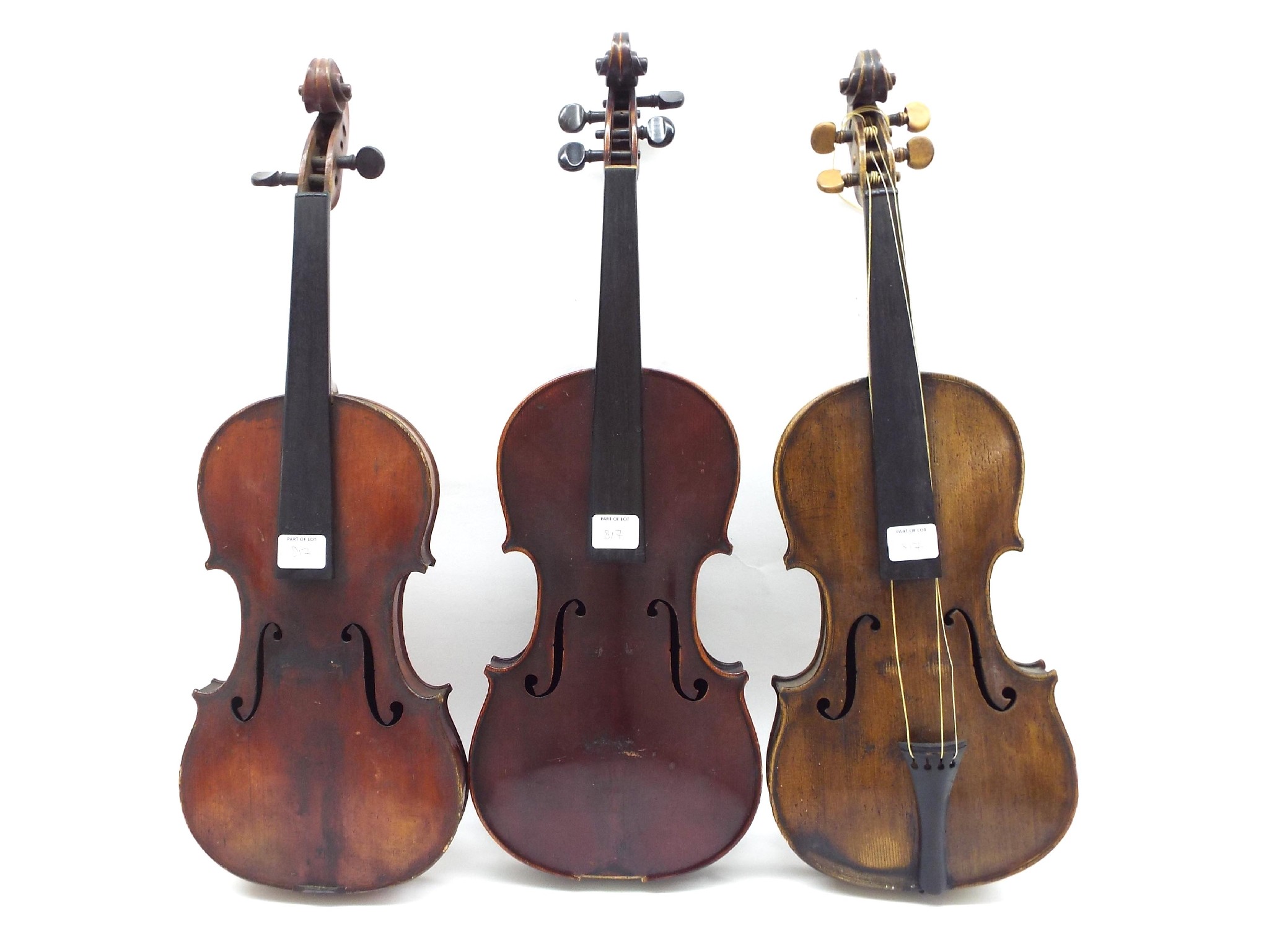 Appraisal: Three early th century full size violins