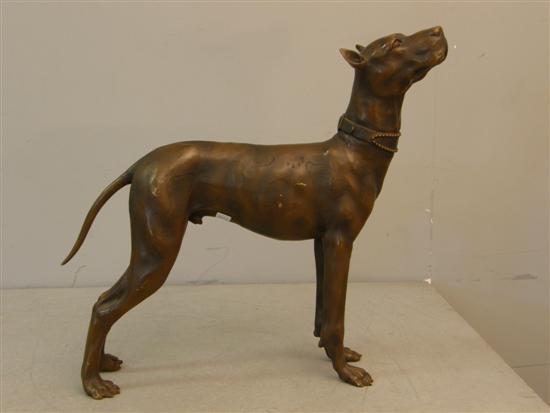 Appraisal: Early th century Bronze figure of a Great Dane h