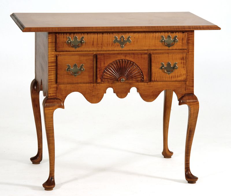 Appraisal: ELDRED WHEELER QUEEN ANNE-STYLE LOWBOY In maple with some tigering