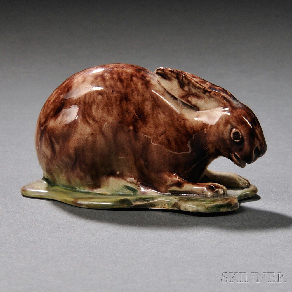 Appraisal: Staffordshire Cream-colored Earthenware Model of a Rabbit England c in