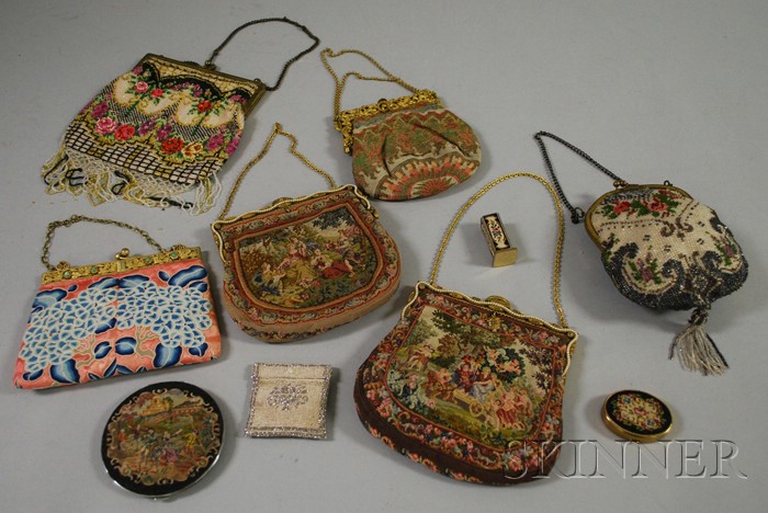 Appraisal: Group of Vintage Embroidered and Beaded Evening Bags and Lady's