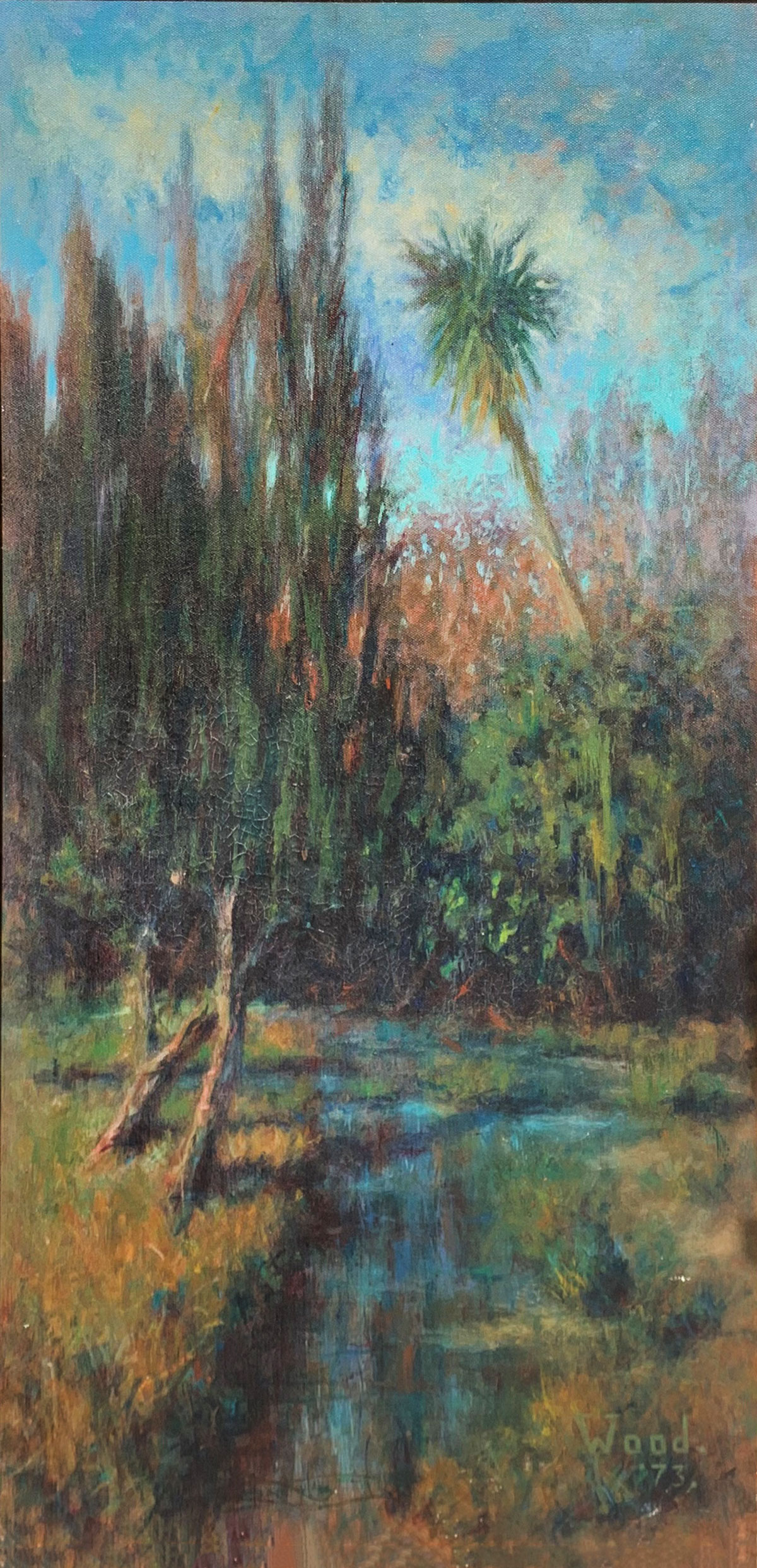 Appraisal: OIL CANVAS SIGNED ''WOOD'' WOODSIDE STREAM