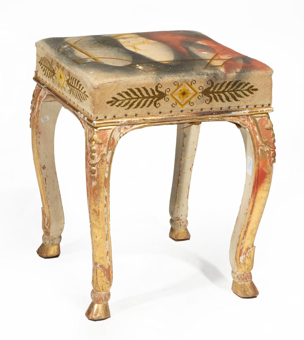 Appraisal: Mario Villa Nicaraguan New Orleans - Louis XVI-Style Painted Footstool