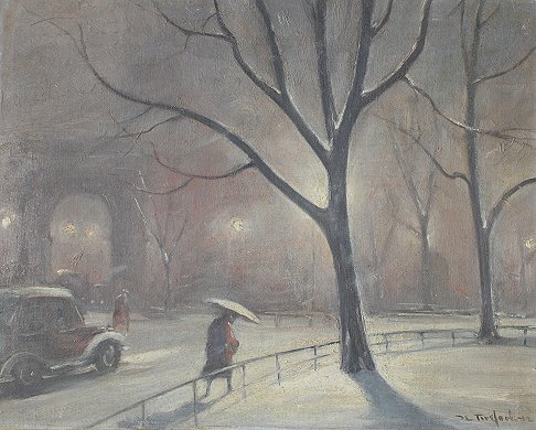 Appraisal: DE TIREFORT Bela American th C Washington Square in Winter