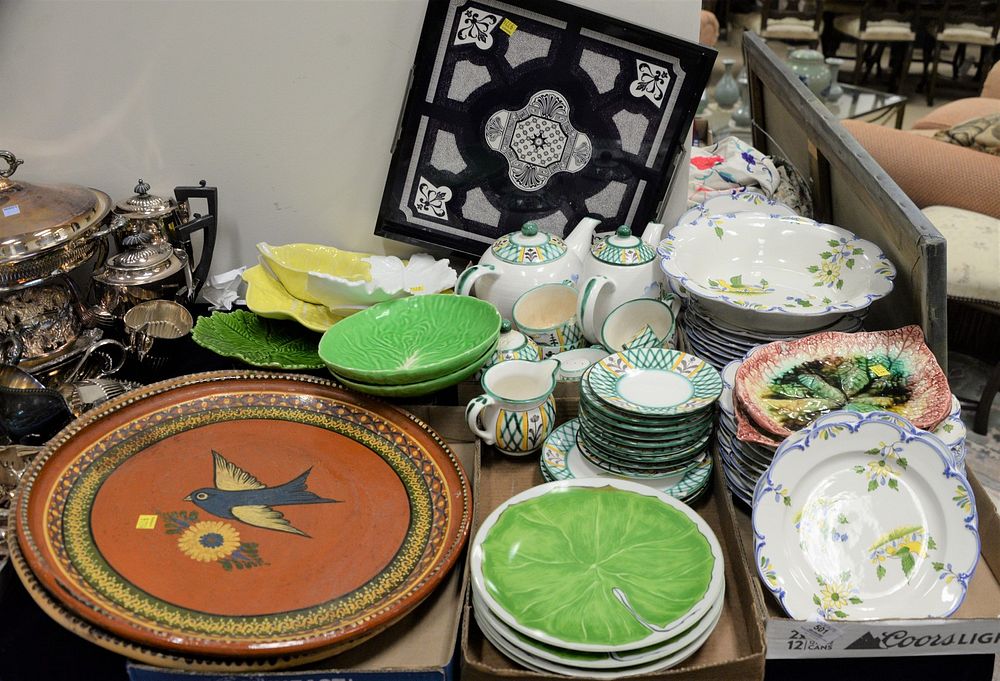 Appraisal: Six Tray Lots of Majolica Italian and Austrian Faience along