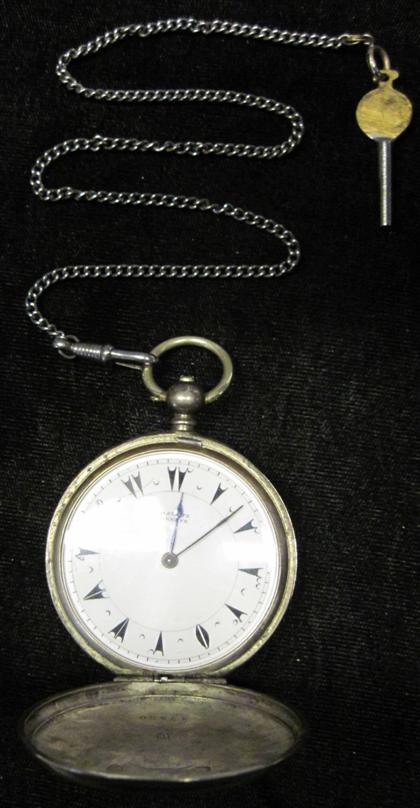 Appraisal: Gentleman's silver hunting case pocket watch J F Bauttegeneva ca