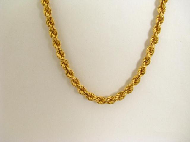 Appraisal: K Yellow Gold Rope Necklace approximately '' long dwt