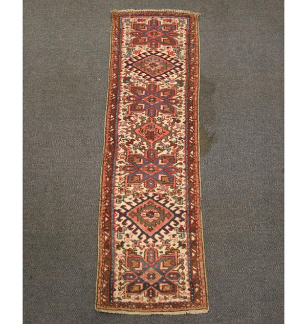 Appraisal: Persian Karaje Oriental Rug Runner x hand-made imported ca ivory