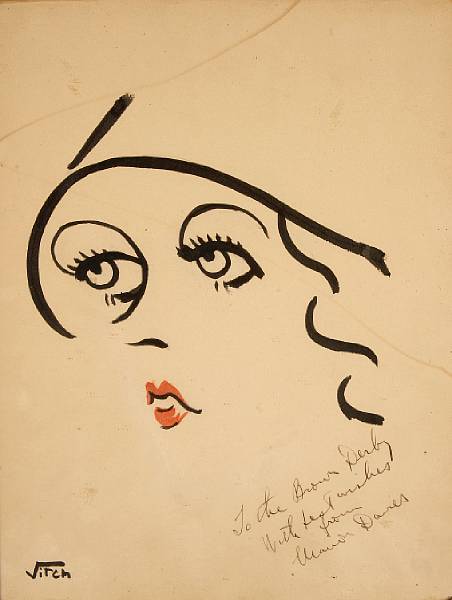 Appraisal: A Marion Davies signed caricature from The Brown Derby s