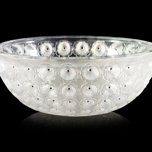 Appraisal: A Lalique Nemours Bowl Second Half th Century Diameter inches