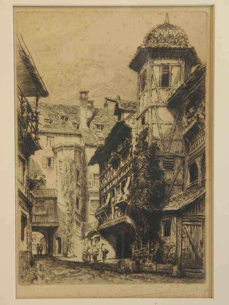 Appraisal: ETCHING - Titled 'Cour du Courbeau a Strasbourg' signed lr