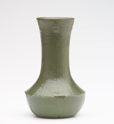 Appraisal: GRUEBY Bulbous vase by Wilhemina Post with a corseted neck