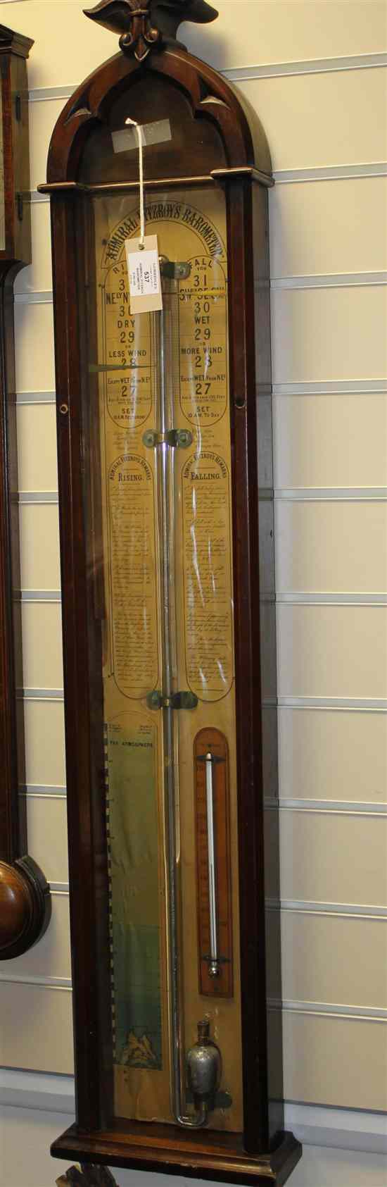 Appraisal: An Edwardian mahogany cased Admiral Fitzroy's barometer in Estimate -