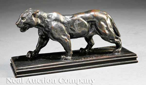 Appraisal: Antoine-Louis Barye French - A Striding Lioness bronze inscribed Barye