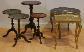 Appraisal: Five various occasional tables including two gilt tables damaged and