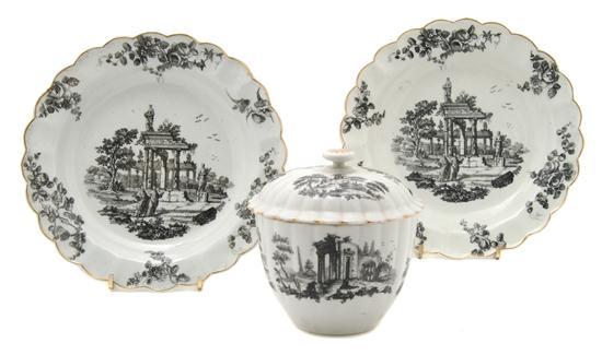 Appraisal: Pair of First Period Worcester Transfer Printed Bowls each depicting