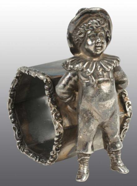 Appraisal: Kate Greenway Boy Figural Napkin Ring Description Boy standing with