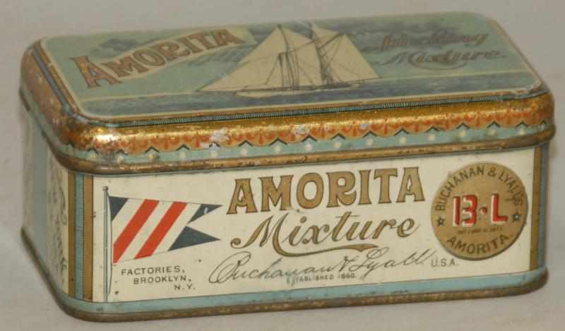 Appraisal: Early Amorita Smoking Mix Tobacco Tin Very light pitting on