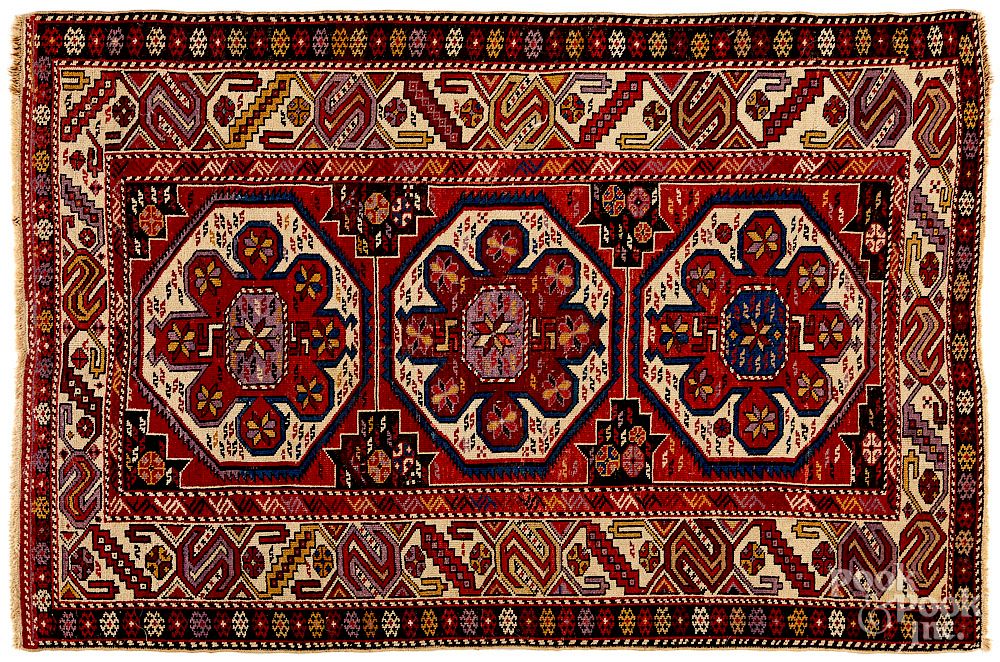 Appraisal: Caucasian carpet early th c Caucasian carpet early th c