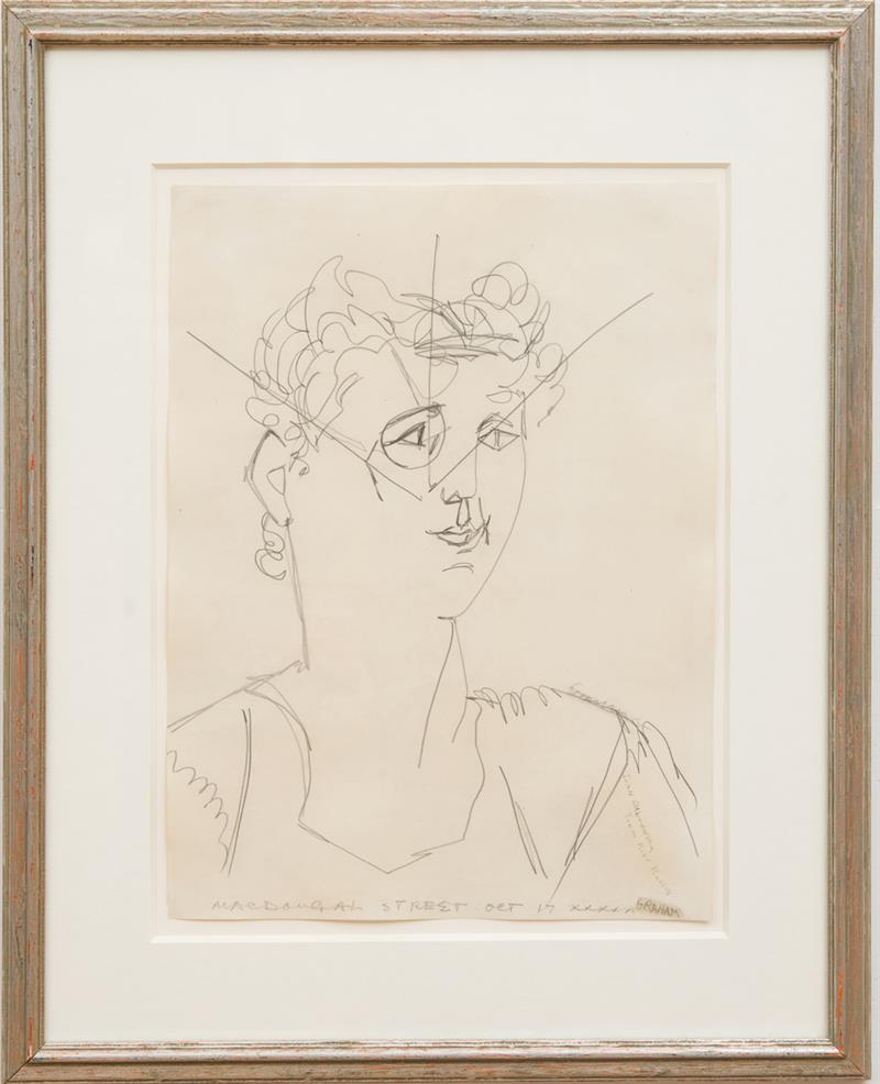 Appraisal: JOHN D GRAHAM - PORTRAIT OF ONYA LA TOUR Pencil