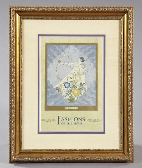 Appraisal: Pair of Marshall Field's Chicago Art Deco Fashion Prints offset