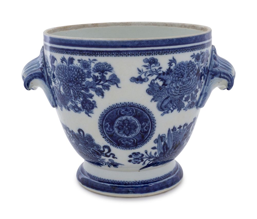 Appraisal: A Chinese Export Blue Fitzhugh Porcelain Jardiniere A Chinese Export