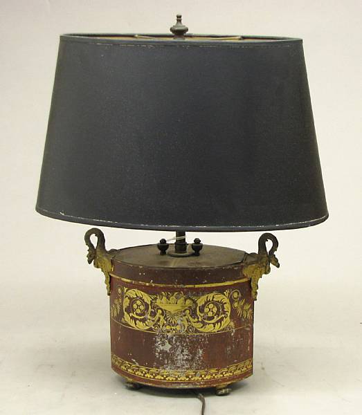 Appraisal: An Empire French Neoclassical style t le tea caddy now