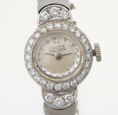 Appraisal: Gruen Precision Ladies' Diamond Dress Watch k white gold round