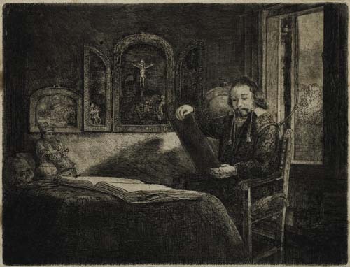 Appraisal: REMBRANDT VAN RIJN Abraham Francen Apothecary Etching circa x mm