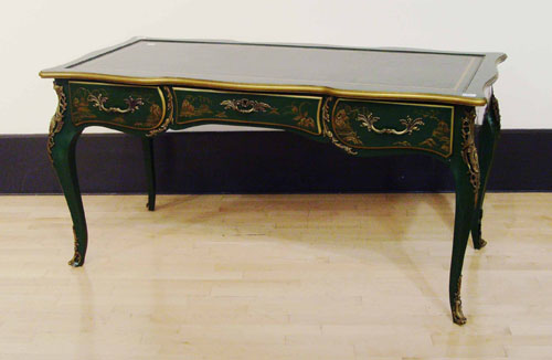 Appraisal: Modern French chinoiserie decorated desk together with an open armchair