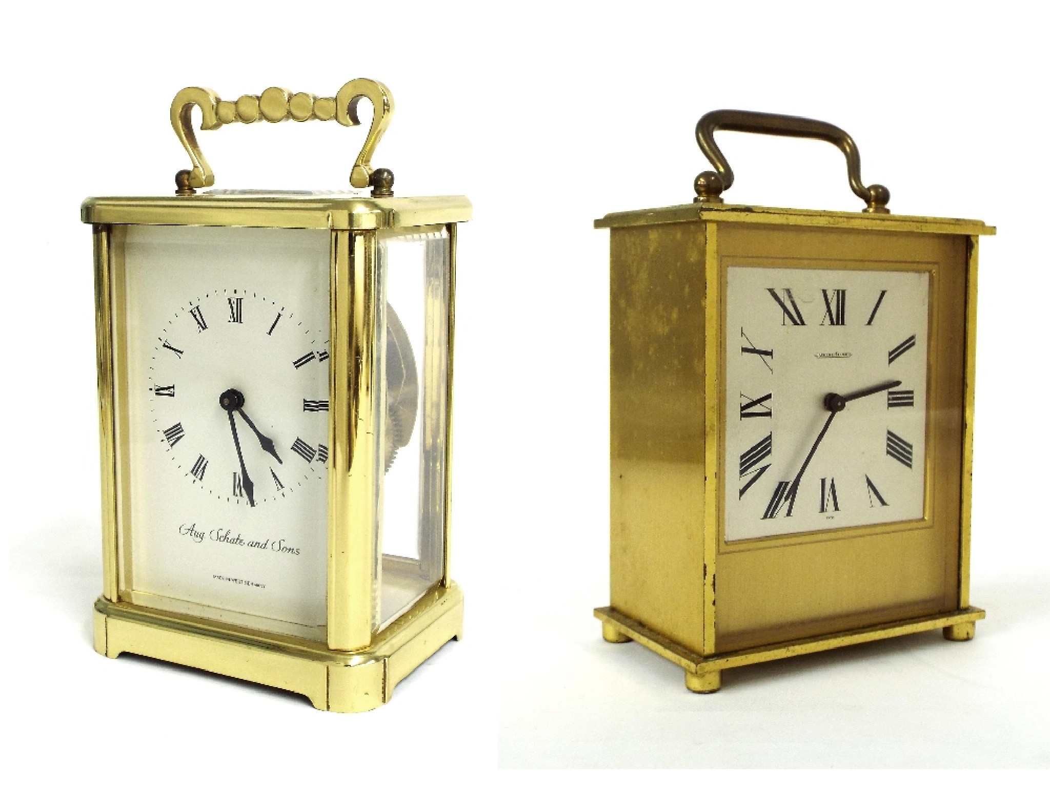 Appraisal: Jaeger LeCoultre striking carriage clock the silvered dial within a