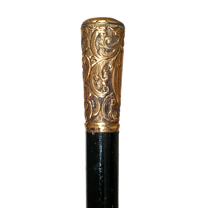 Appraisal: Sallie's Gold Cane Ca - A gold-filled presentation cane with