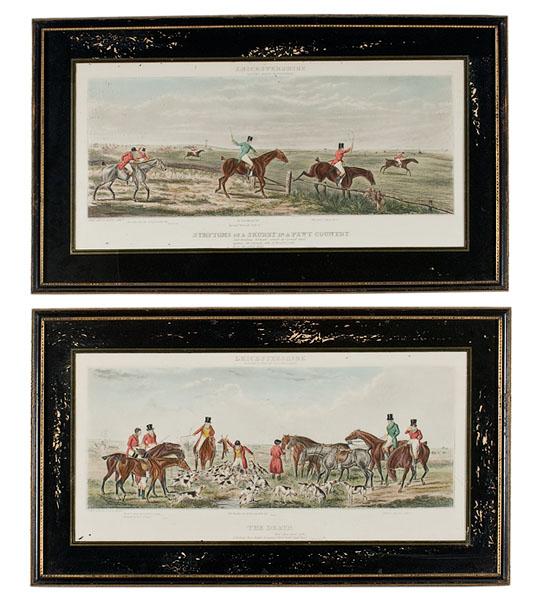 Appraisal: FOUR LEICESTERSHIRE HUNTING SCENES BY JOHN DEAN PAUL English mid-