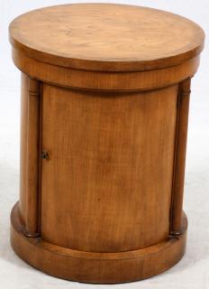 Appraisal: BAKER WALNUT DRUM END TABLE BAKER WALNUT DRUM END TABLE