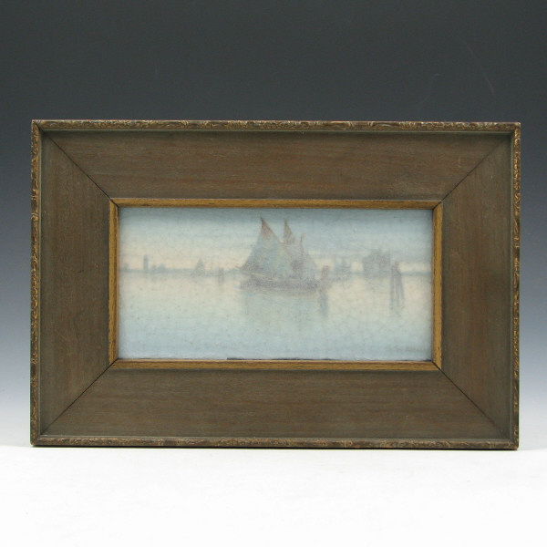 Appraisal: Rookwood Scenic Vellum plaque of a Venetian harbor with ships