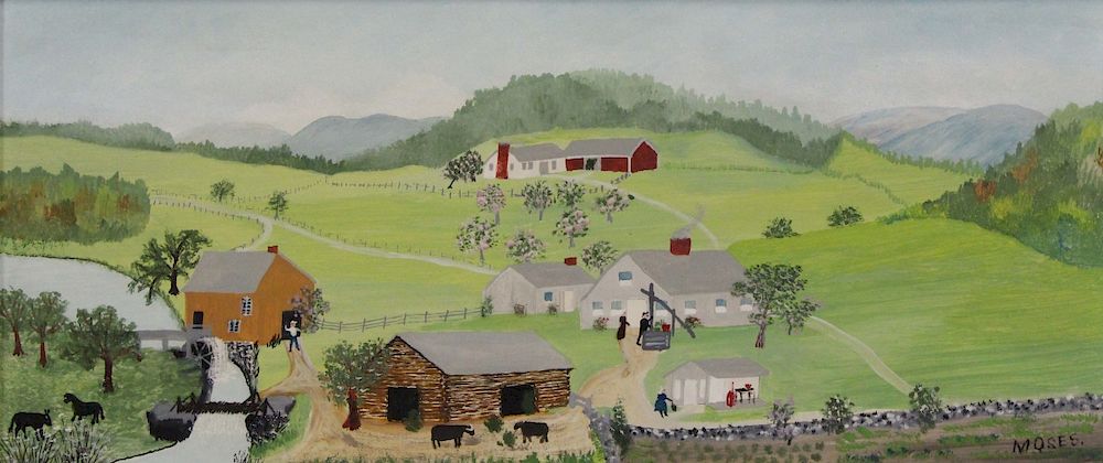 Appraisal: GRANDMA MOSES AMERICAN - Oil on Board The Old Oaken