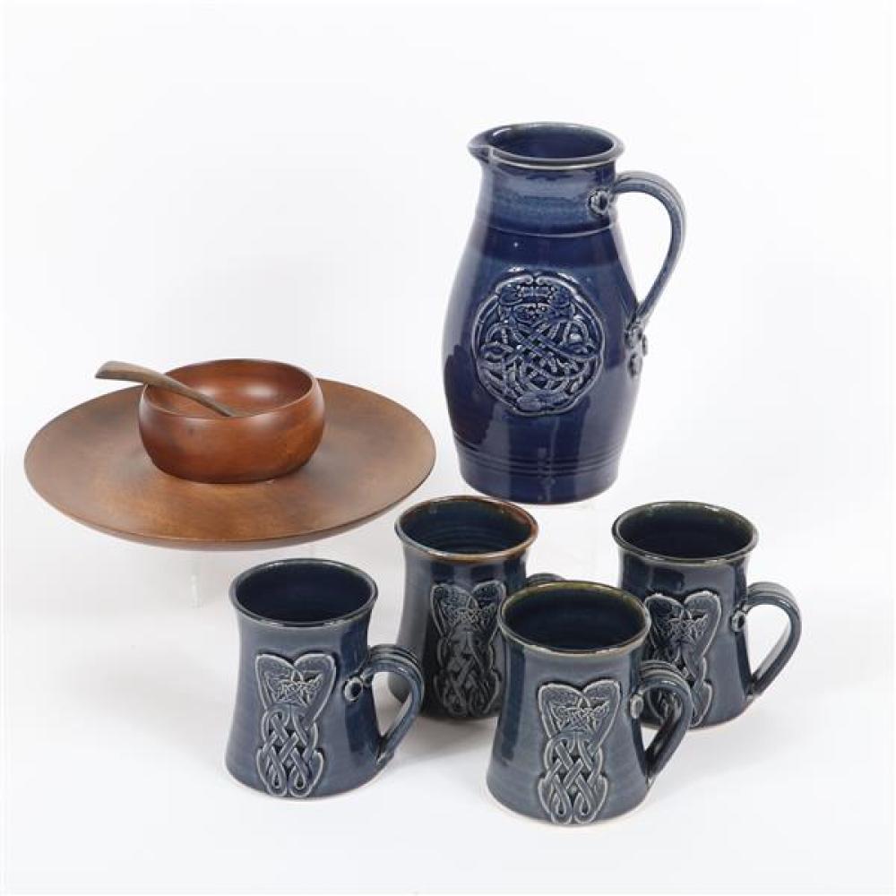 Appraisal: STUDIO ART TABLEWARE CERAMIC EARTHENWARE 'BEOWULF' PITCHER AND MUG SET