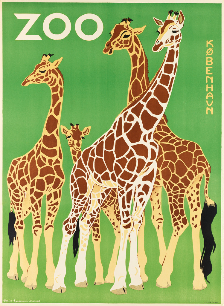 Appraisal: VARIOUS ARTISTS ZOOS GIRAFFES Group of posters Sizes vary Condition