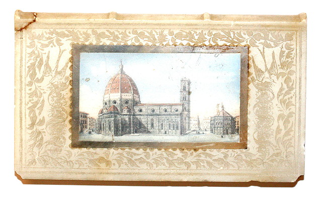 Appraisal: AN ITALIAN MARBLE PAPERWEIGHT in book form with a painted