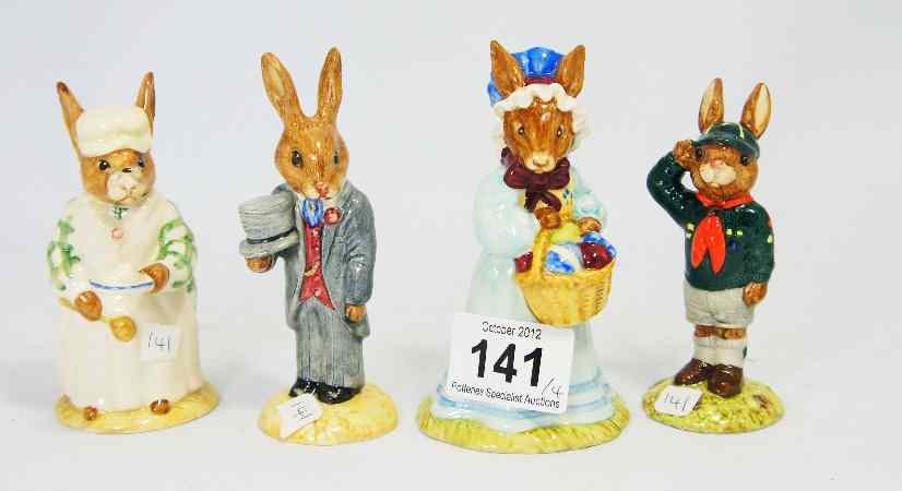 Appraisal: Royal Doulton Bunnykins Figures comprising Cook DB Groom DB Mrs