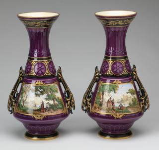 Appraisal: th c French faience vases h Pair of th century