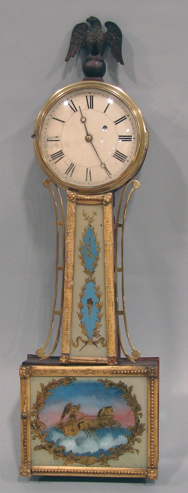 Appraisal: Circa mahogany case with day time only movement and painted