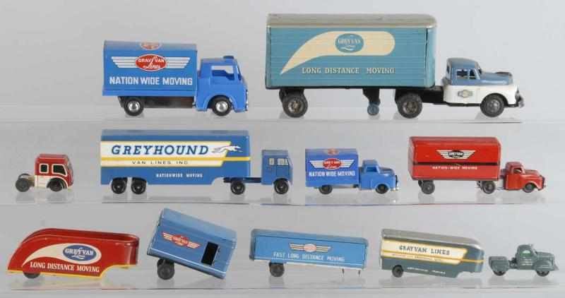 Appraisal: Lot of Greyline Truck Moving Van Toys Description Includes friction