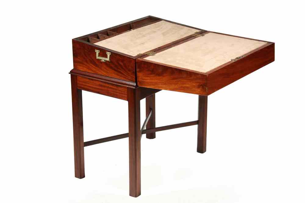 Appraisal: WRITING BOX - Circa American naval officer's mahogany and mahogany