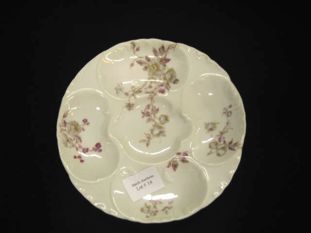 Appraisal: Haviland Limoges Porcelain Oyster Plate floral sprays