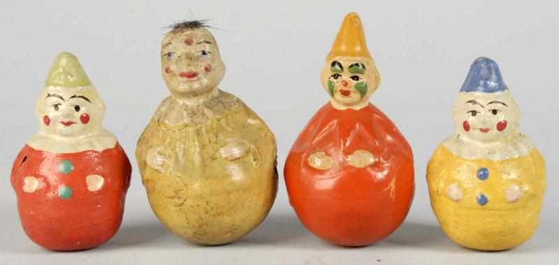 Appraisal: Lot of Paper Mache Clown Roly Polys Description German Includes