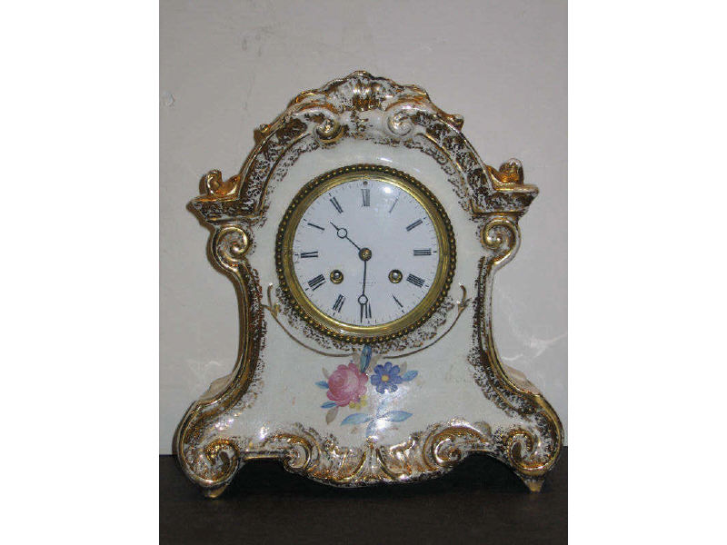 Appraisal: TIFFANY AND CO NEW YORK PORCELAIN MANTEL CLOCK The Rococo