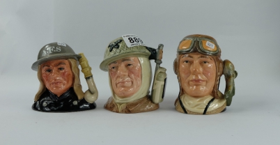 Appraisal: Royal Doulton small character jugs The soldier D The Airman