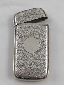 Appraisal: A ladies Victorian silver cheroot case with flip top and