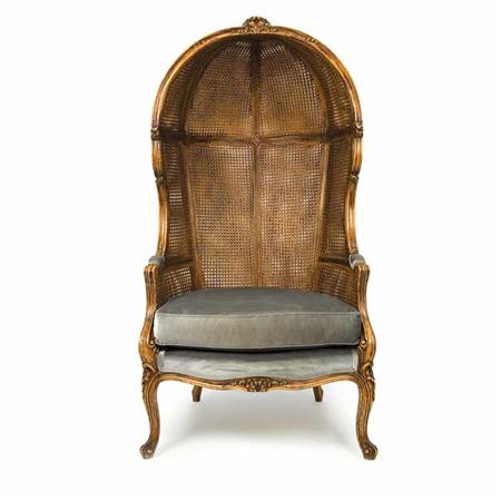 Appraisal: Louis XV Style Stained Wood and Caned Porter's Chair Estimate